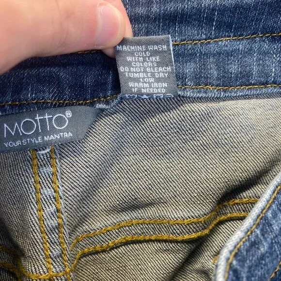 Motto Jeans Womens Size 26W Blue Denim Cotton Blend Five Pockets Casual - Picture 9 of 10